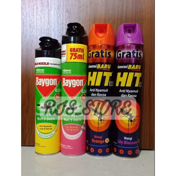 BAYGON SEMPROT / HIT SPRAY SEMPROT 600+75ml / Fumakila vape 600ml / Force magic / Obat nyamuk