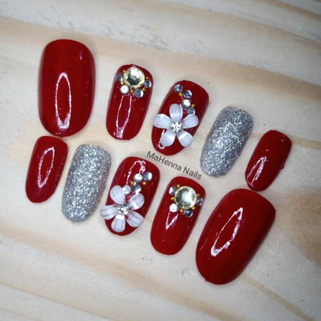 Kuku palsu 3D pernikahan kuku pengantin