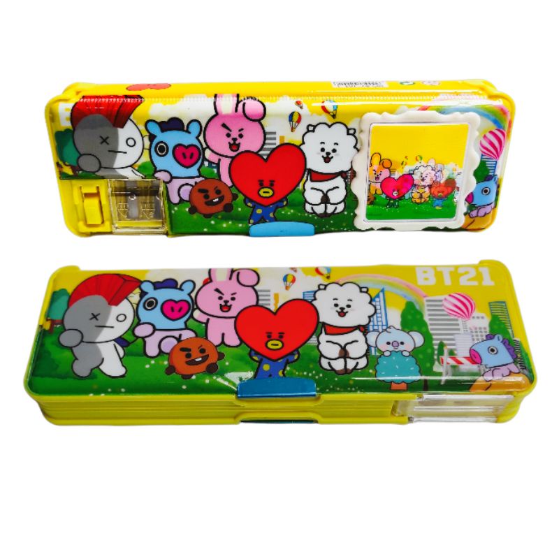 Kotak Pensil Kalkulator Serutan Motif Pony Frozen BTS BT21 Unicorn  Avengers Spiderman-3