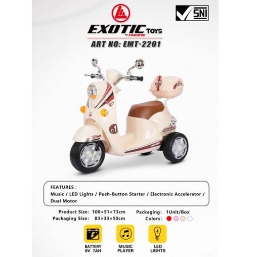 Mainan Anak Motor Aki Scoopy Exotic Toys EMT 2201