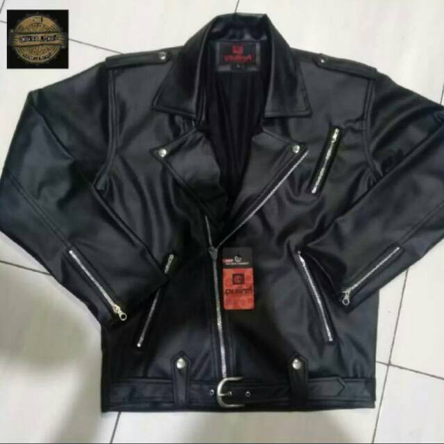 Jaket Kulit Ramones The Changcuters Rock n Roll Coklat & Hitam