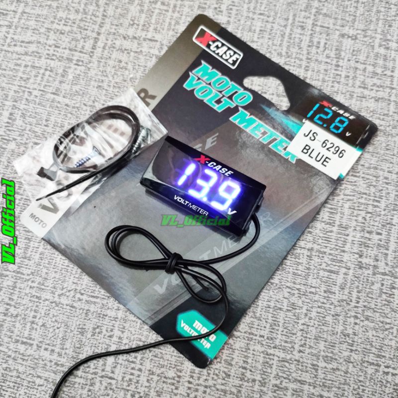 Volt Meter Aki x-case / Rizoma Voltmeter Untuk Pengukur Aki Motor Universal