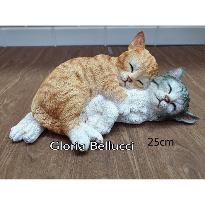 patung pajangan miniatur kucing tidur nempel catlovers persia anggora ~ gsa404