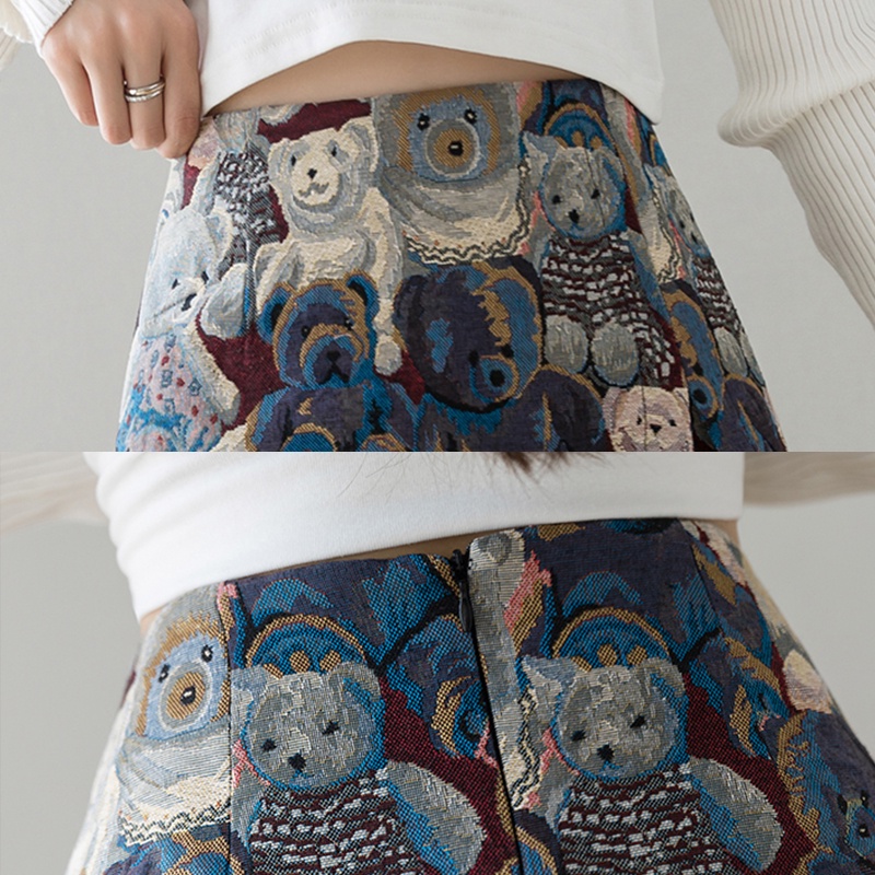 KARAKOREA 315 Tbear Mini Skirt/Korean Women Skirt/Rok Pendek/Rok Bear/Rok Lisa