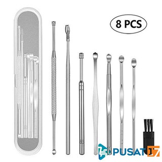 Image of ALAT PEMBERSIH TELINGA SET 8 IN 1 KOREK KUPING BAHAN STAINLESS