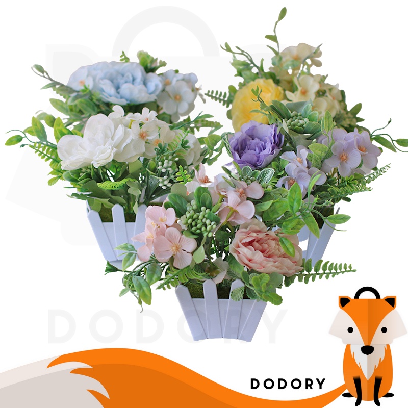 DODORY PT57 Pot Tanaman Hias Bunga Hias Plastik Ornamen Pot Bongsai Artificial Flower Decoration