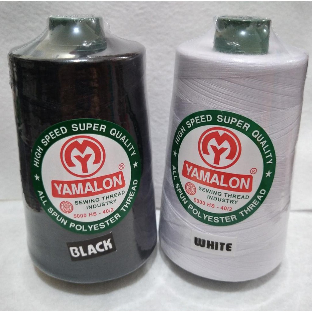 BENANG JAHIT YAMALON BESAR WARNA HITAM DAN PUTIH