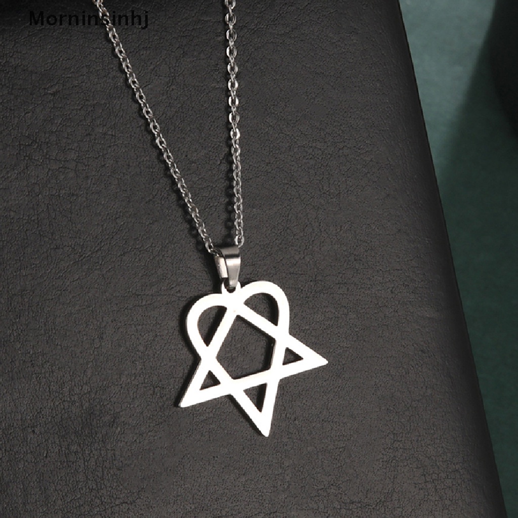 Mornin Klasik Sederhana Heartagram Bintang Hati Anti Karat Liontin Kalung Perhiasan id