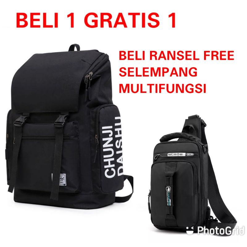 JS_ BUY 1 GET 1 - Tas Ransel Laptop IAC Backpack Up to 14 inch - Tas Pria Tas Wanita Daypack