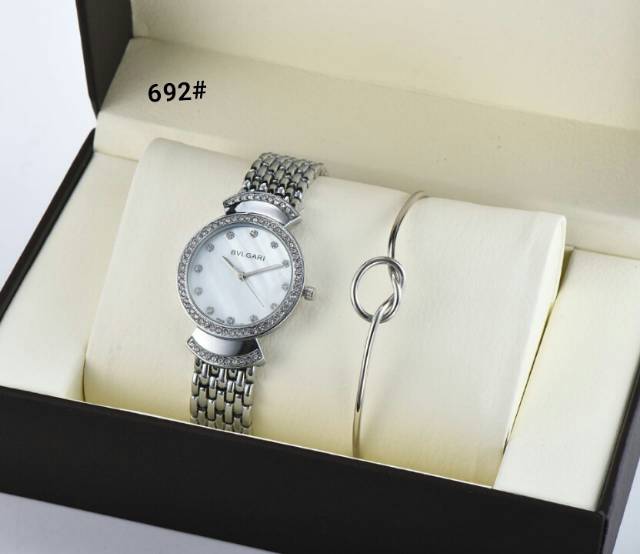 Jam Tangan Wanita BVLGARI Set Gelang Tangan 692