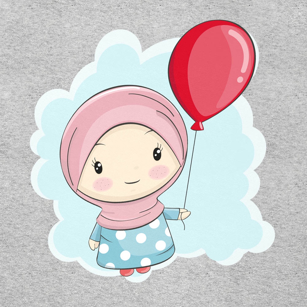 Jns Kaos Muslim Series Hijab Love Ready Bayi Anak Dewasa Bahan Cotton Combed 30s