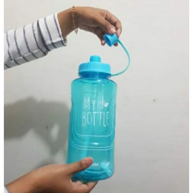 Botol minum bekal besar jumbo big kapasitas 2000 mili liter transparan 2 liter My Bottle BPA free