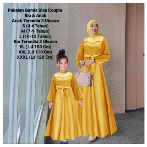 Gamis Terbaru Couple Kondangan Pasangan Ibu Dan Anak Maxi Couple Amberli  Matt Moscrepe Good qualty premium