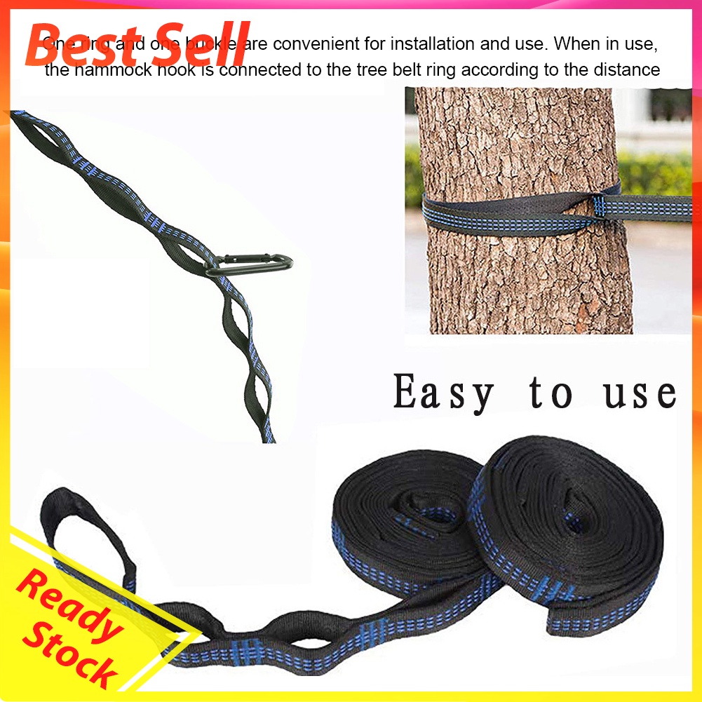 2pcs 3m High Strength Hammock Straps Kit Outdoor Camping Tree Hanging Rope