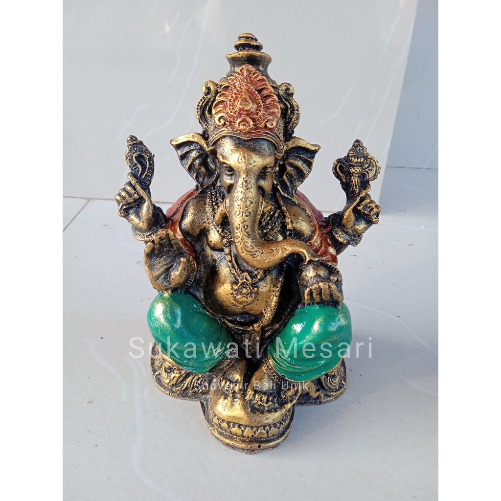 Patung Ganesha 18cm Resin Patung Dewa Dewi Bali