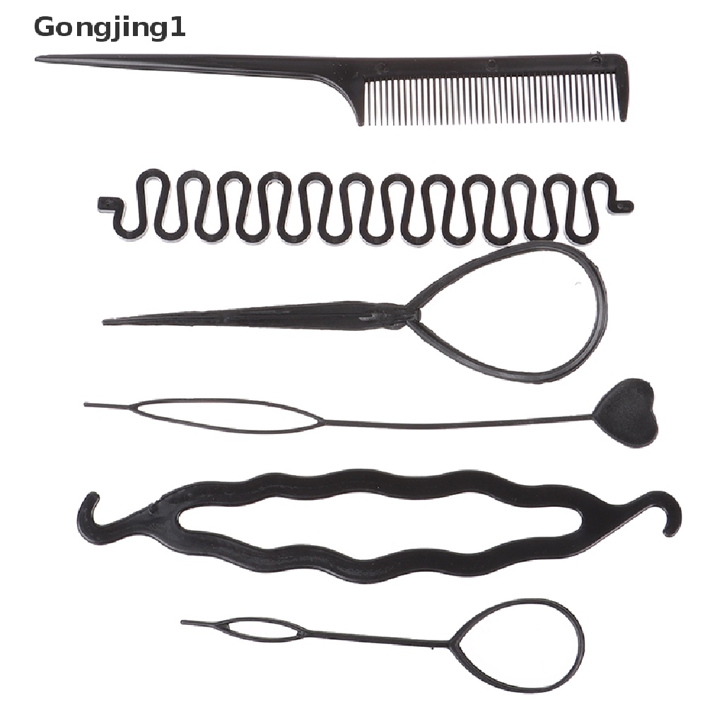 Gongjing1 6Pcs / Set Alat Bantu Kepang / Keriting Rambut Untuk Anak Perempuan