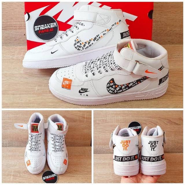 nike air force 1 mid just do it white