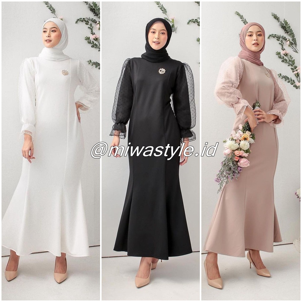 MS (COD) Premium Davea Dress Bodycon Wanita Scuba Tebal / Long Gamis Muslimah Kondangan Terbaru