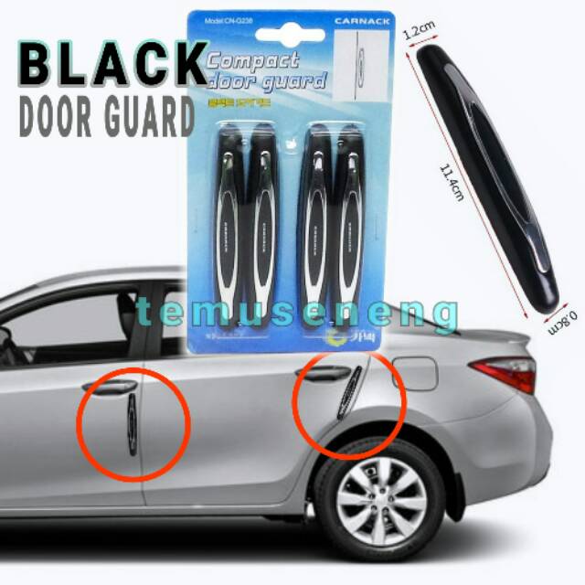 1 Set Isi 4 Hitam Black Set Car Door Guard Compact Karet Pelindung Pintu Mobil Pengaman Doorguard Universal