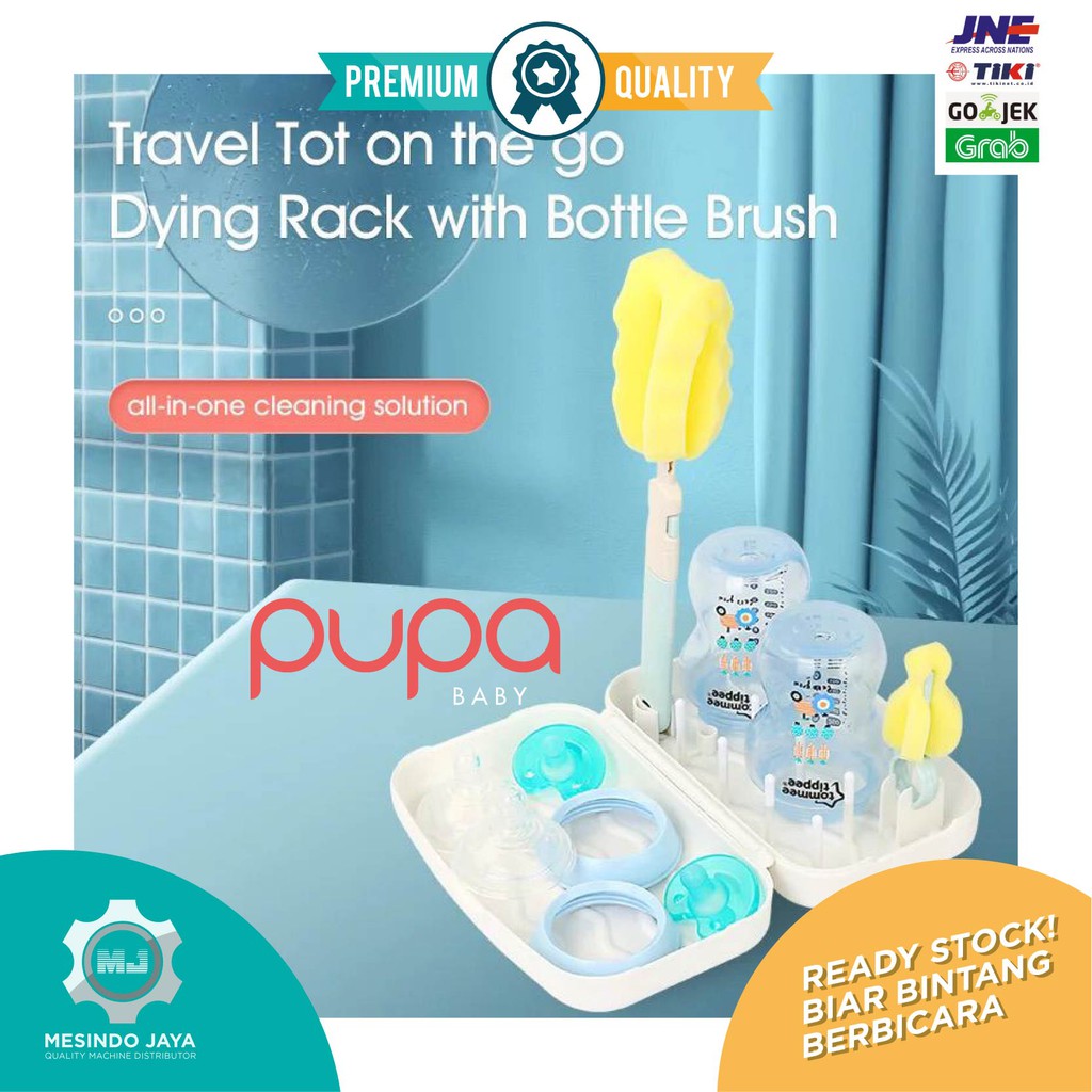 Travel Drying Rack Sikat Botol PUPA Pengering Botol Susu Bayi Lengkap!