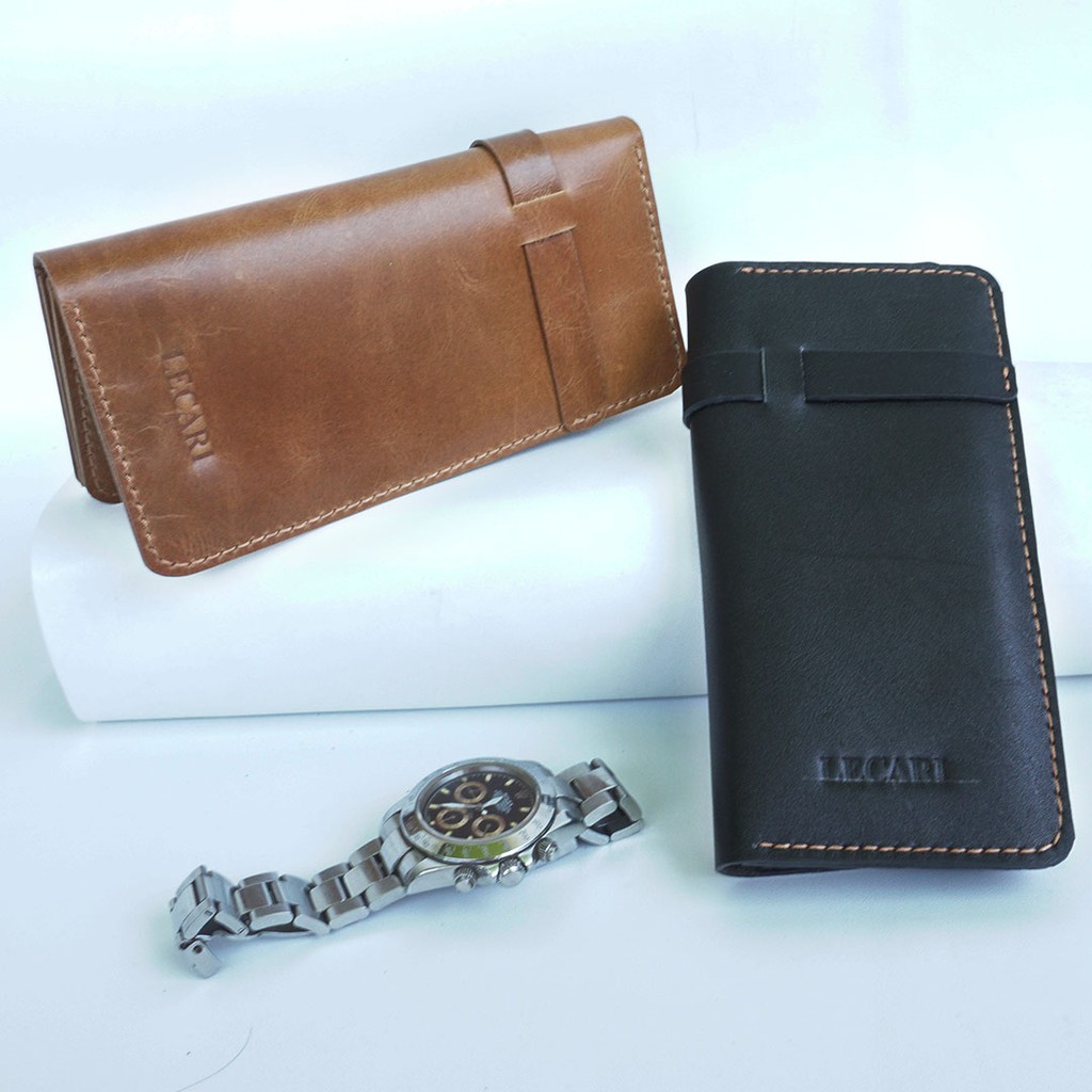 Edgera Dompet Pria Model Panjang Genuine Leather Dompet Kulit Asli