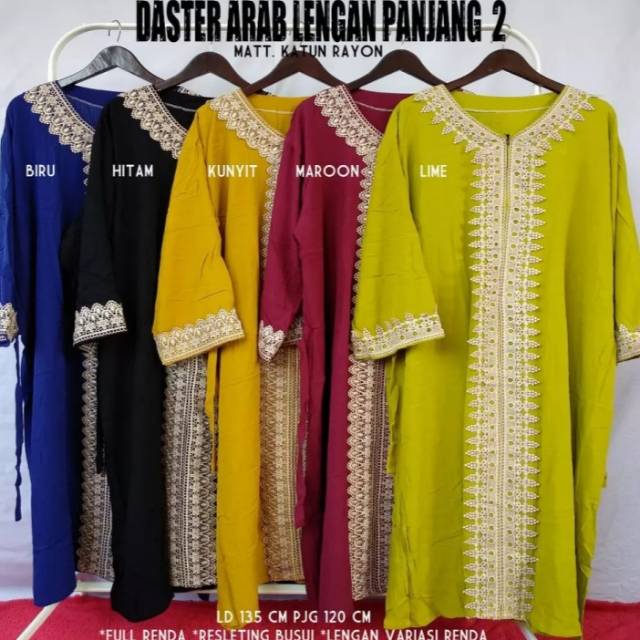 Daster Arab lengan panjang/ longdress arabian cantik