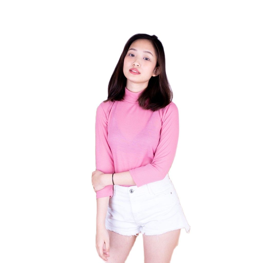 ZASKIYA - Turtle Neck Yoora | Daisy Turtleneck Atasan Wanita Baju RIB Korean Style