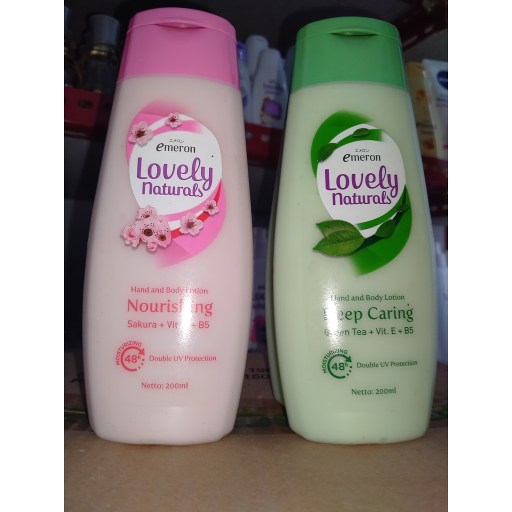 Emeron Lovely Naturals Hand &amp; Body Lotion Natural Botol 200ML