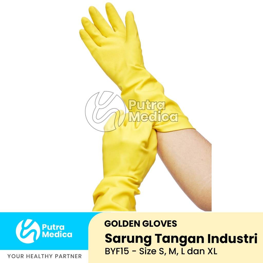 Golden Gloves Industrial Gloves BYF15 - 1 Pasang / Sarung Tangan Karet Rumah Tangga dan Industri