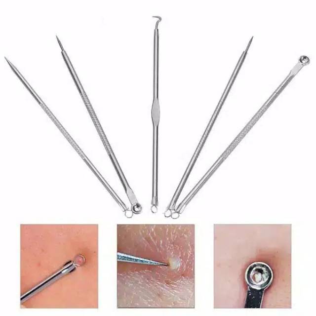 ALAT PEMBERSIH KOMEDO DAN JERAWAT 1 SET ISI 5/ ALAT PEMBERSIH JERAWAT/ ALAT PENCET KOMEDO JERAWAT