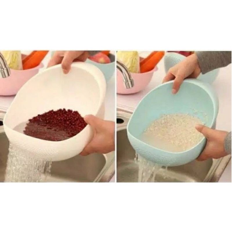 Alat Cuci Beras Buah dan Sayuran Wadah Cuci Beras Baskom