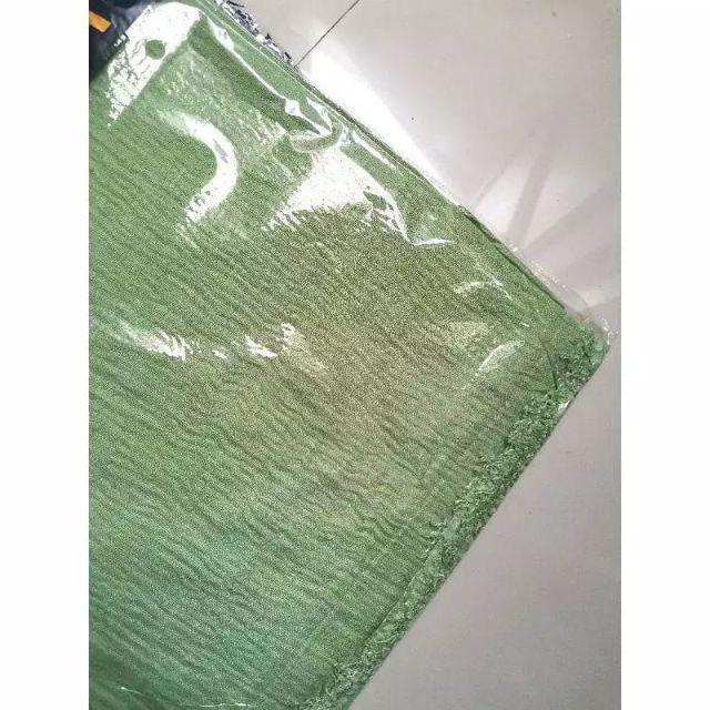 PASHMINA CRINKLE CRIMP COTTON SHAWL HIJAB PASMINA CRINKLE RAWIS NEGRO_WARNA1-Promo FRESH GREEN