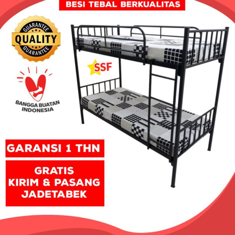 Ranjang Susun Ranjang Tingkat besi uk. 90 x 200 BERGARANSI