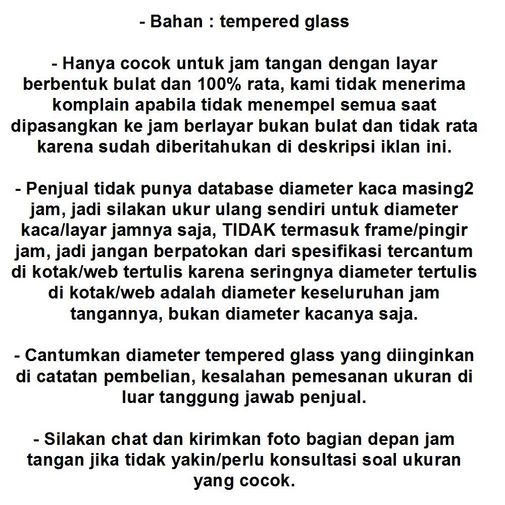 TEMPERED GLASS Jam tangan Universal Diameter Smart watch anti gores