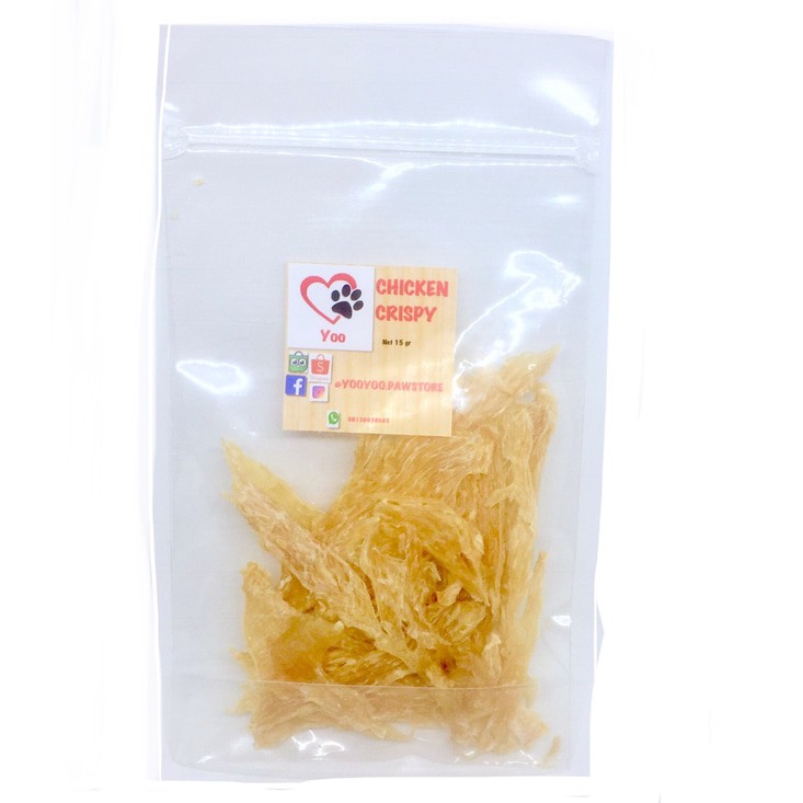 

Dog snack - cemilan anjing - Chicken crispy jerky 15gr