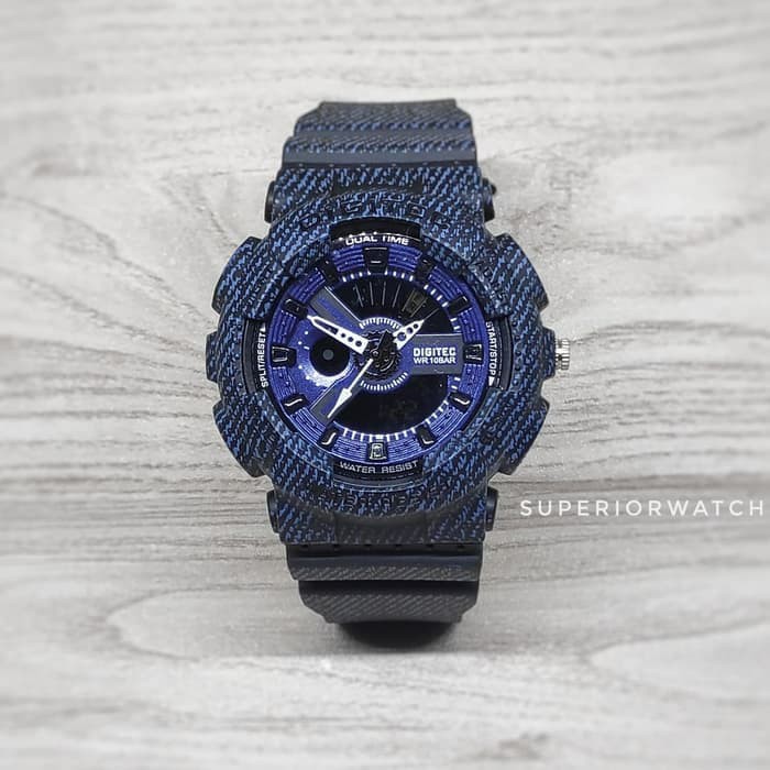 Jam Tangan Anti Air Anak & cewek sport Denim Digitec DG 2115 Dark Blue Diskon