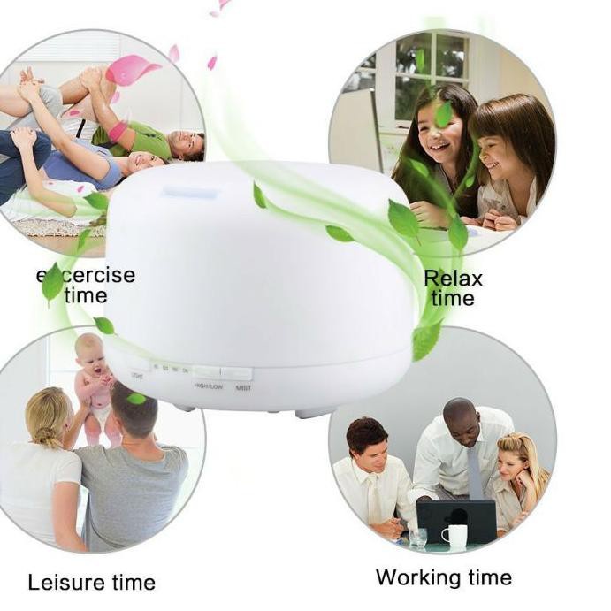 [COD] Ready Stok Ultrasonic aromaterapi Diffuser Humidifier 500ml Air Purifier Dengan Remote Pengatur &amp; Lampu LED