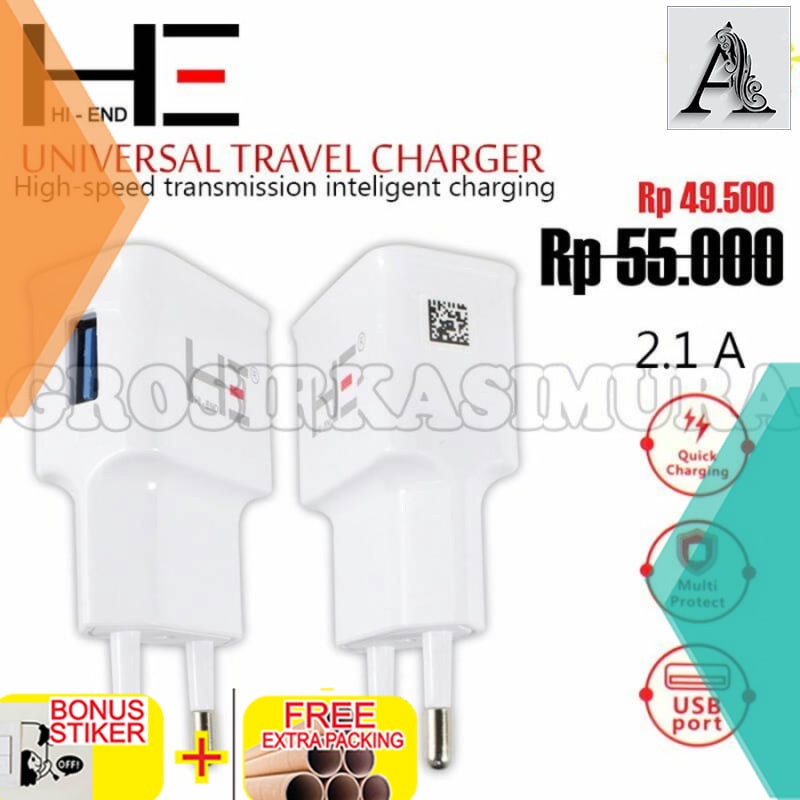 

Grosir TERLARIS / CHARGER USB - TC-2.1A / ADAPTOR / TREVEL CHARGER