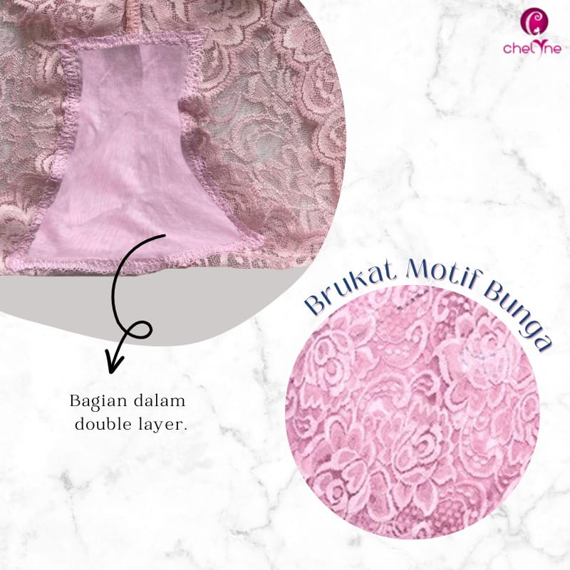 CD Brukat Highwaist Chelyne V260 M-XL Big Size Jumbo - Premium Full Lace