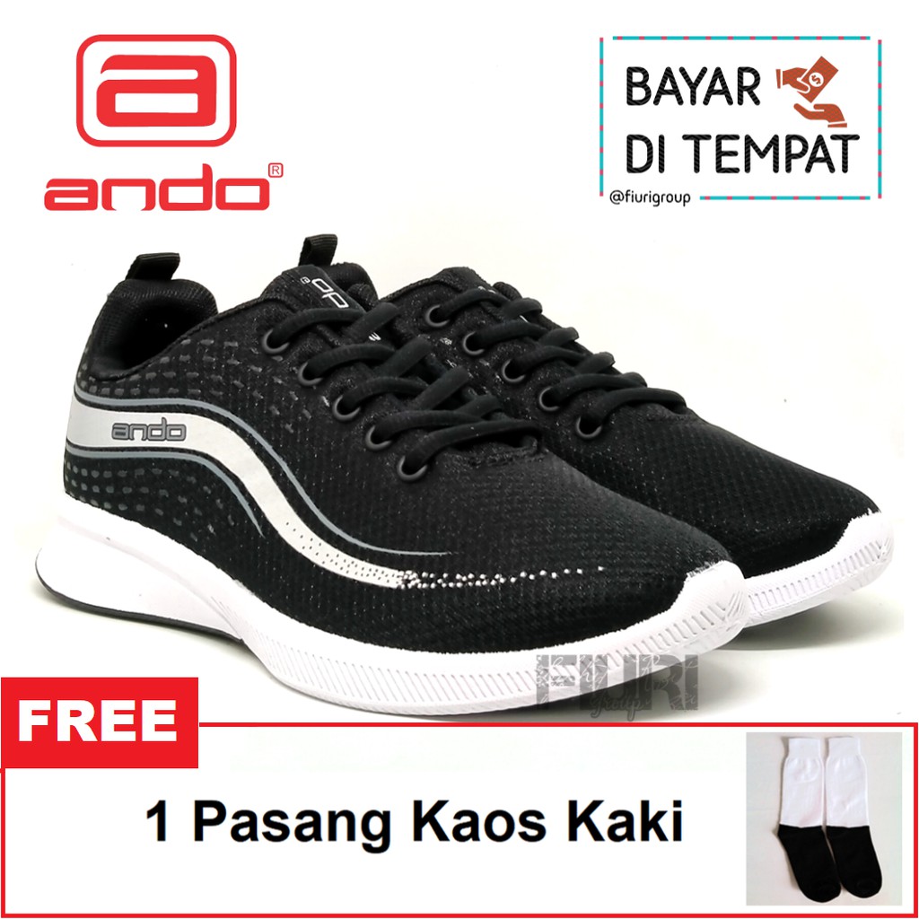 FIURI - ANDO ORIGINAL - ANNIE 33-40 HITAM PUTIH - SEPATU SNEAKERS SPORT KANVAS SOL KARET ANAK PEREMPUAN - SEPATU KETS TRENDY WANITA - SEPATU OLAHRAGA LARI FITNES SENAM KERJA KULIAH SEKOLAH SD SMP SMA BERTALI CEWEK MURAH PROMO DISKON BONUS KAOS KAKI