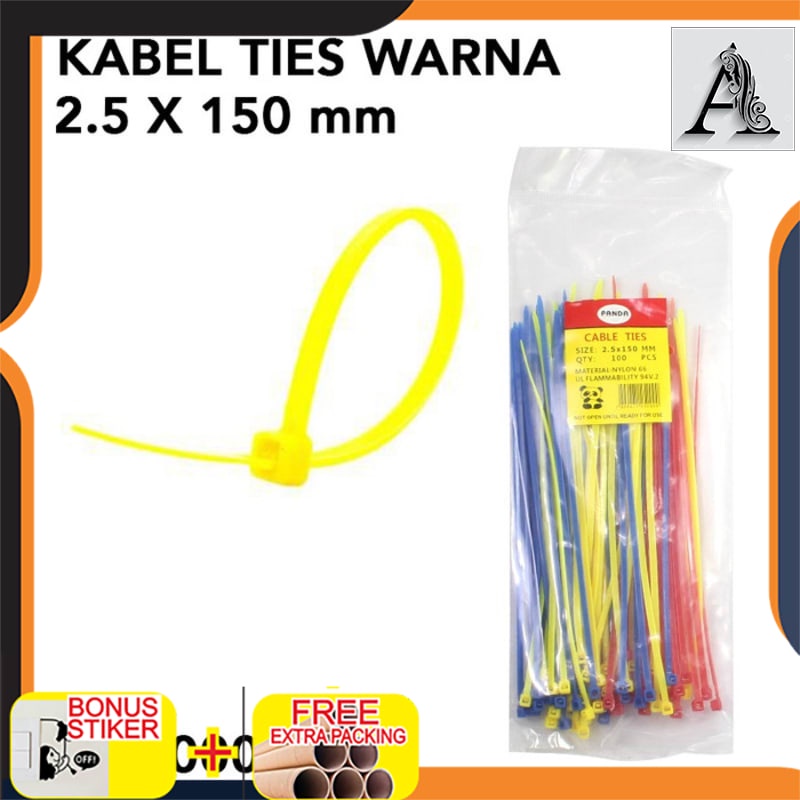

Grosir Kabel Tis / Cable Tie / Kabel Ties Putih 150 mm pengikat kabel - WARN WARNI