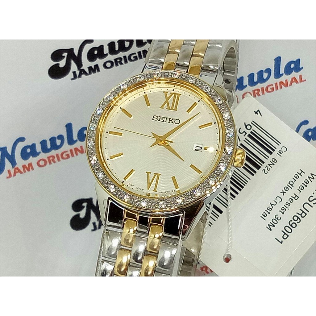 Seiko Ladies SUR690P1 Quartz Two Tone - Jam Tangan Wanita SUR690