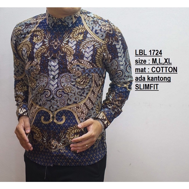 BAJU PRIA/COWOK KEMEJA BATIK PREMIUM SLIMFIT LENGAN/TANGAN PANJANG/PENDEK