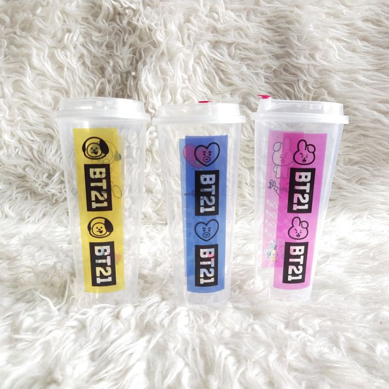 [ WAJIB TAMBAH KARDUS &amp;  BUBBLEWRAP ] Reusable Cup Bt21 ready stok