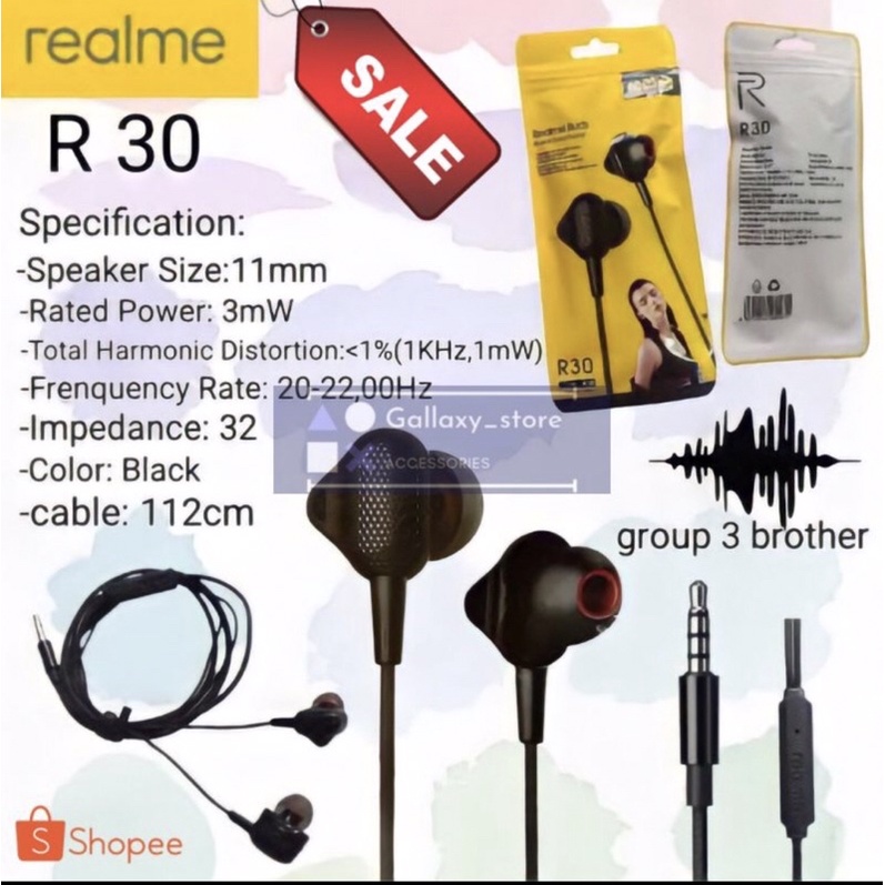 Earphone Realme R30 Paking Plastik