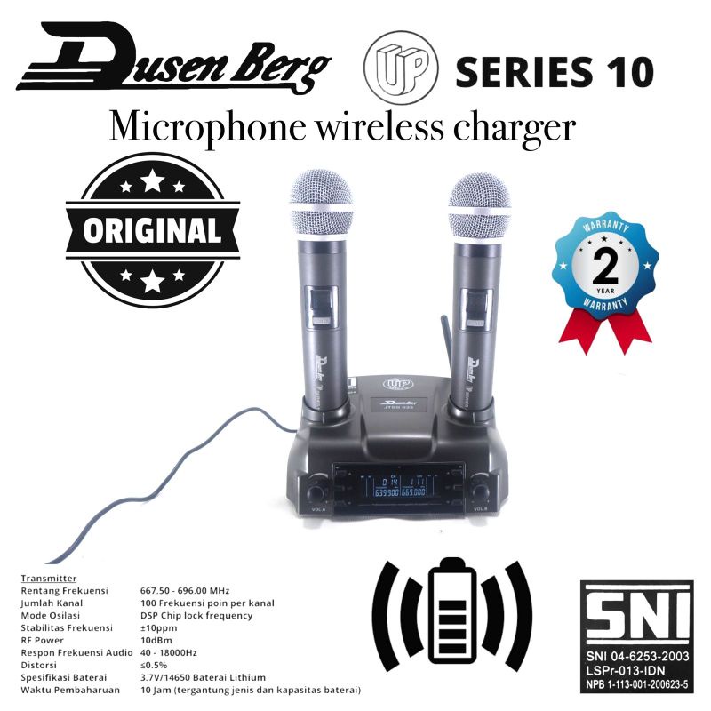 Mic Wireless DUSENBERG 10 Series Bisa Charger 2 Mic Handheld Original