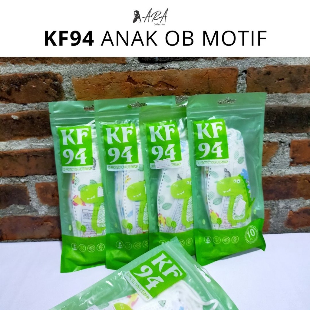Masker Anak KF94  Usia 4-14 Tahun Karakter Motif Cewek Cowok 4 PLY Children ARA