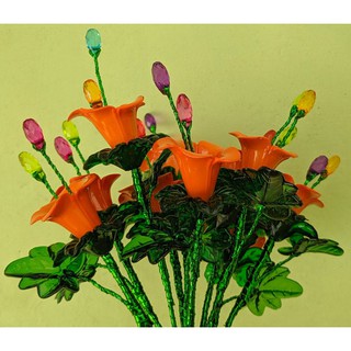  bunga  lili mini  oren manik akrilik  per tangkai Shopee 