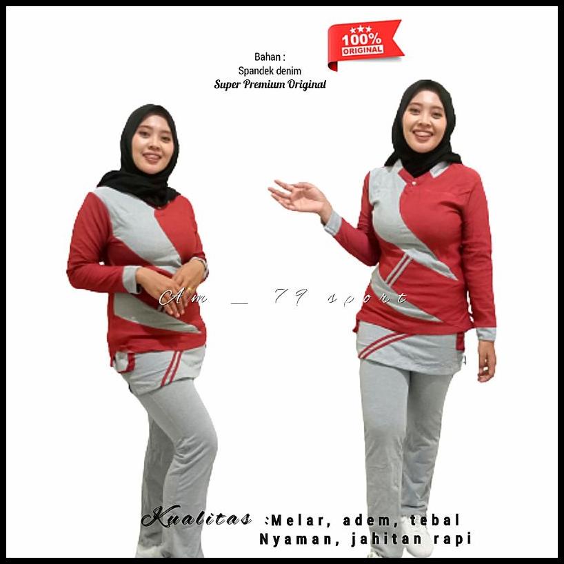 Baju Olah Raga Muslimah Baju Senam Kekinian Baju Set Olahraga Wanita