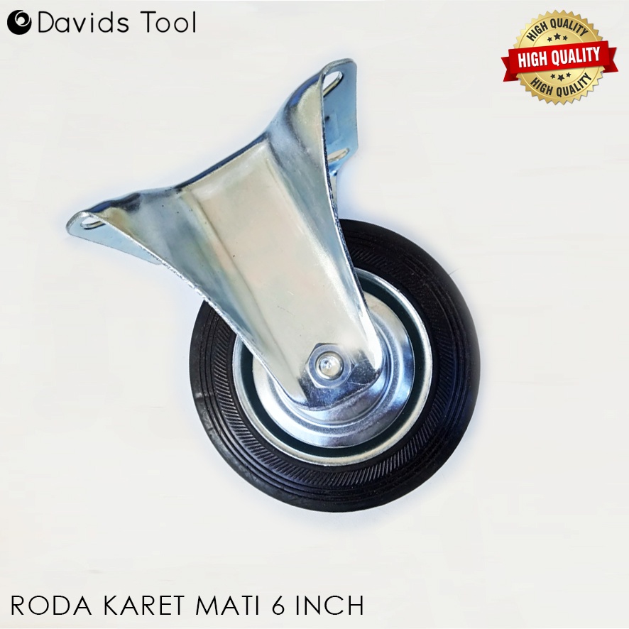 Roda Troli Gerobak Etalase Lemari Karet Ban Caster 6 Inch Mati